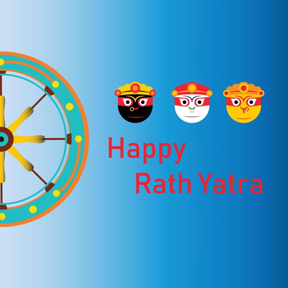 Ratha Yatra, Happy rath yatra With Jogonnath free Vector