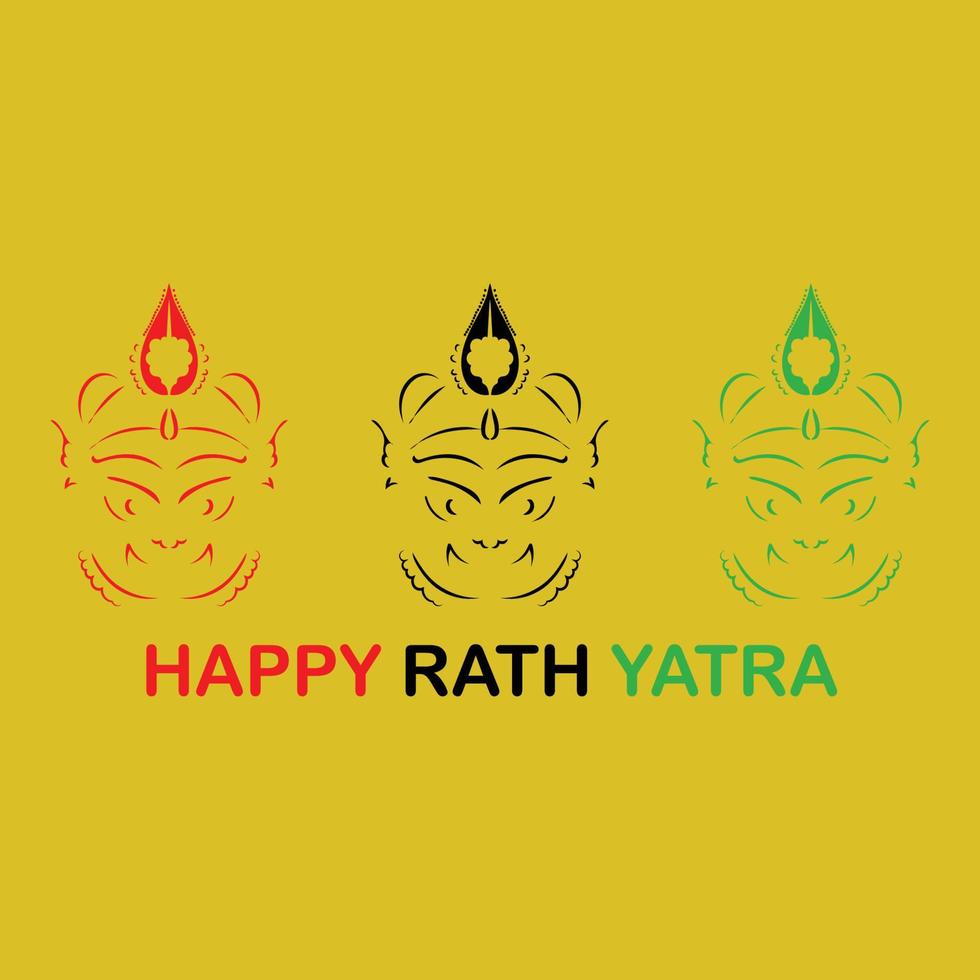 Ratha Yatra, Happy rath yatra With Jogonnath free Vector