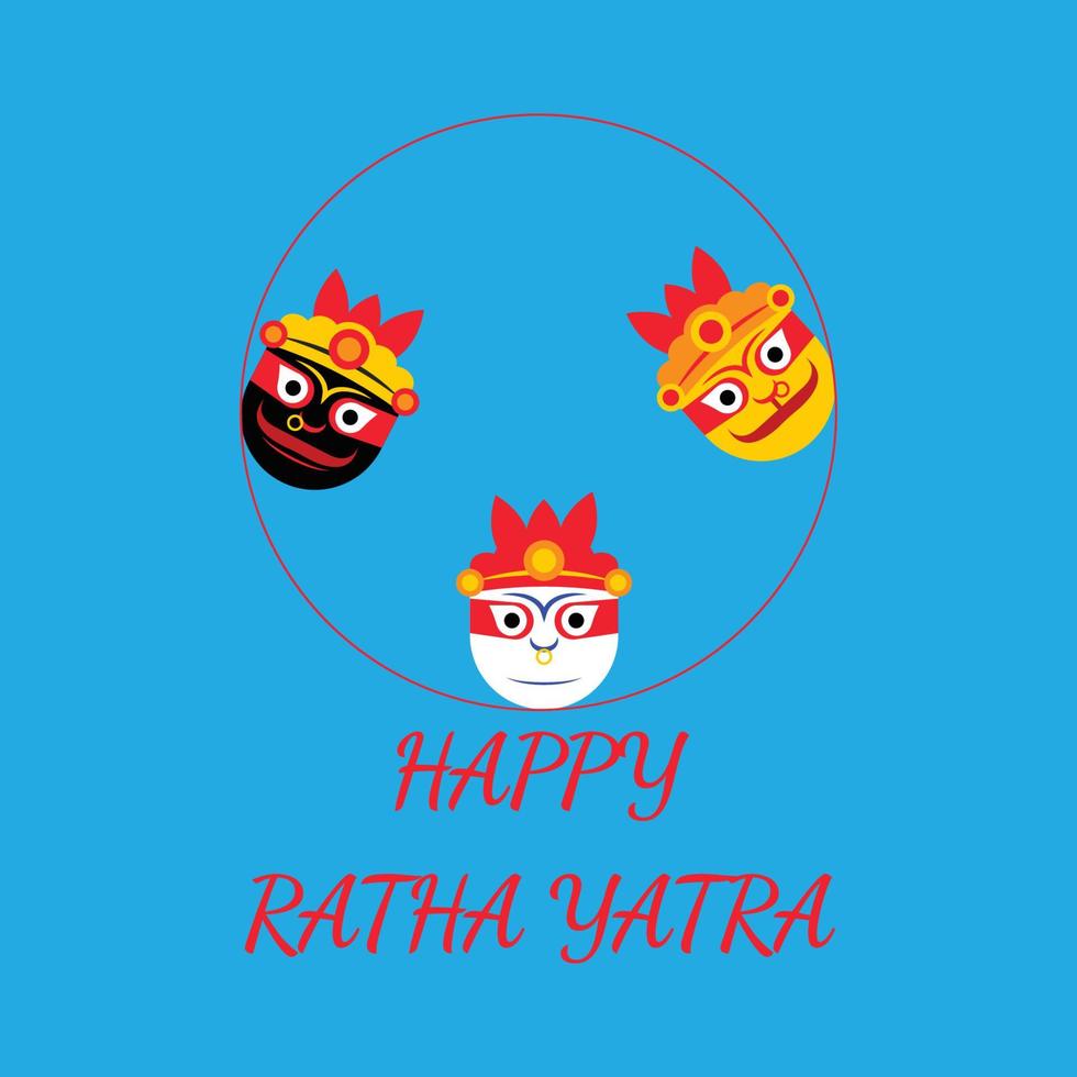 Ratha Yatra, Happy rath yatra With Jogonnath free Vector