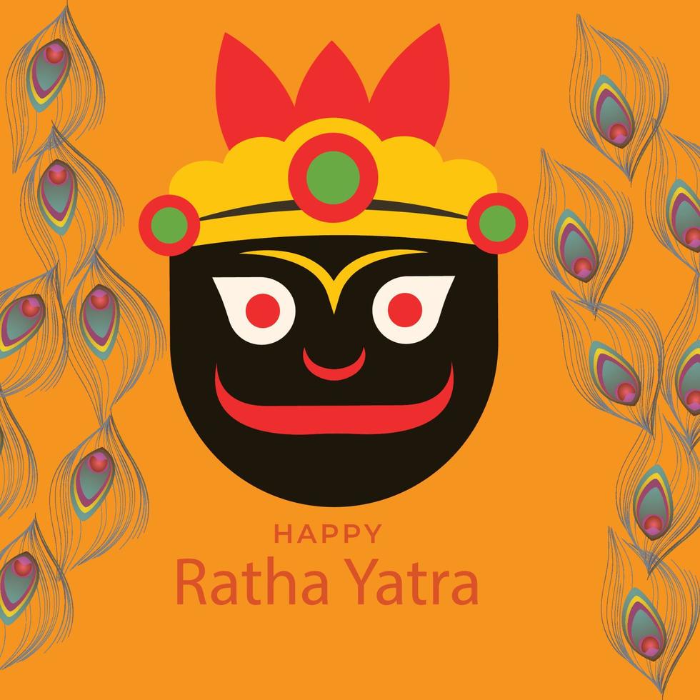 Ratha Yatra, Happy rath yatra With Jogonnath free Vector
