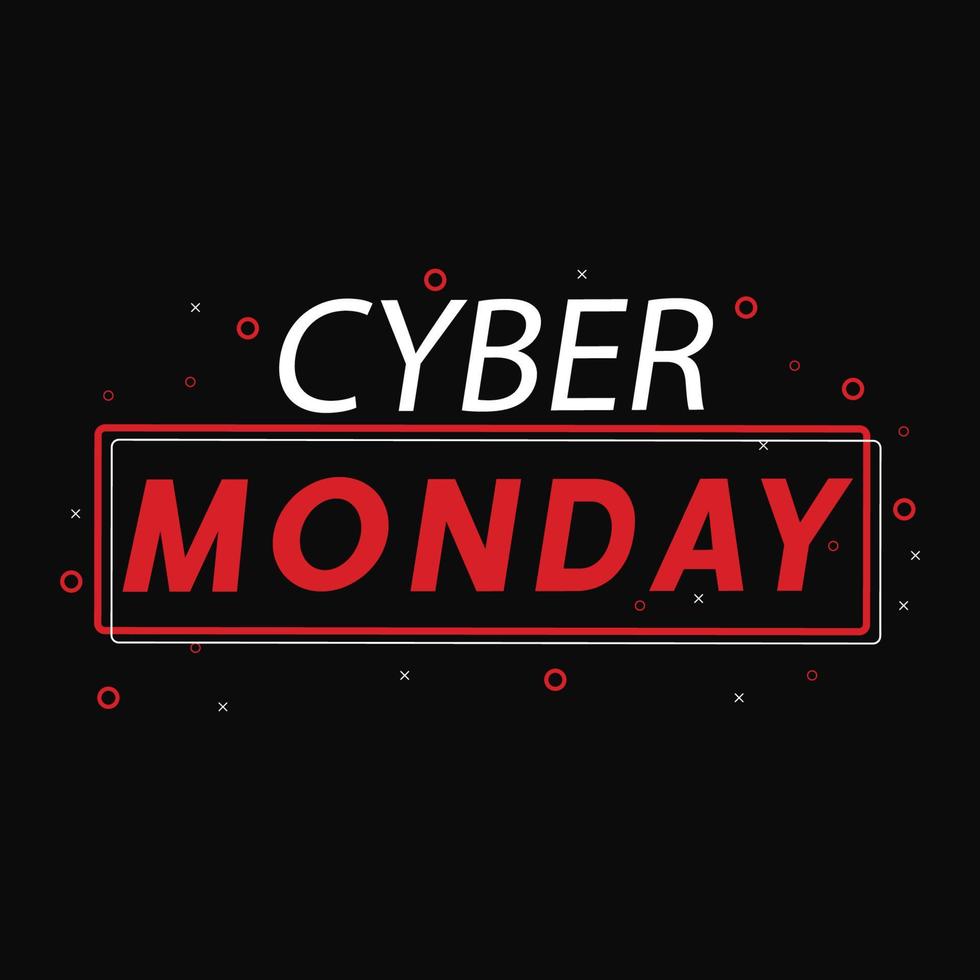 cyber monday, cyber monday tipografía camiseta estampada vector gratuito