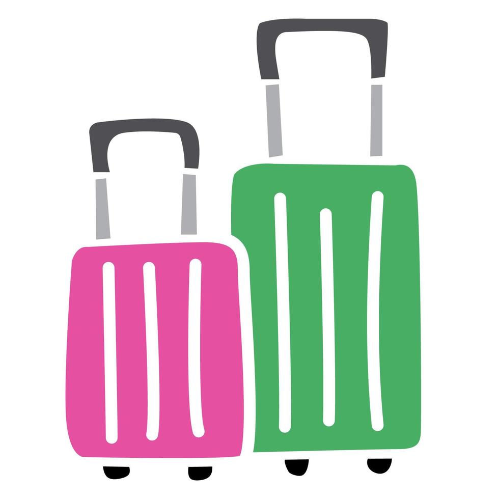 colorful luggage icon vector