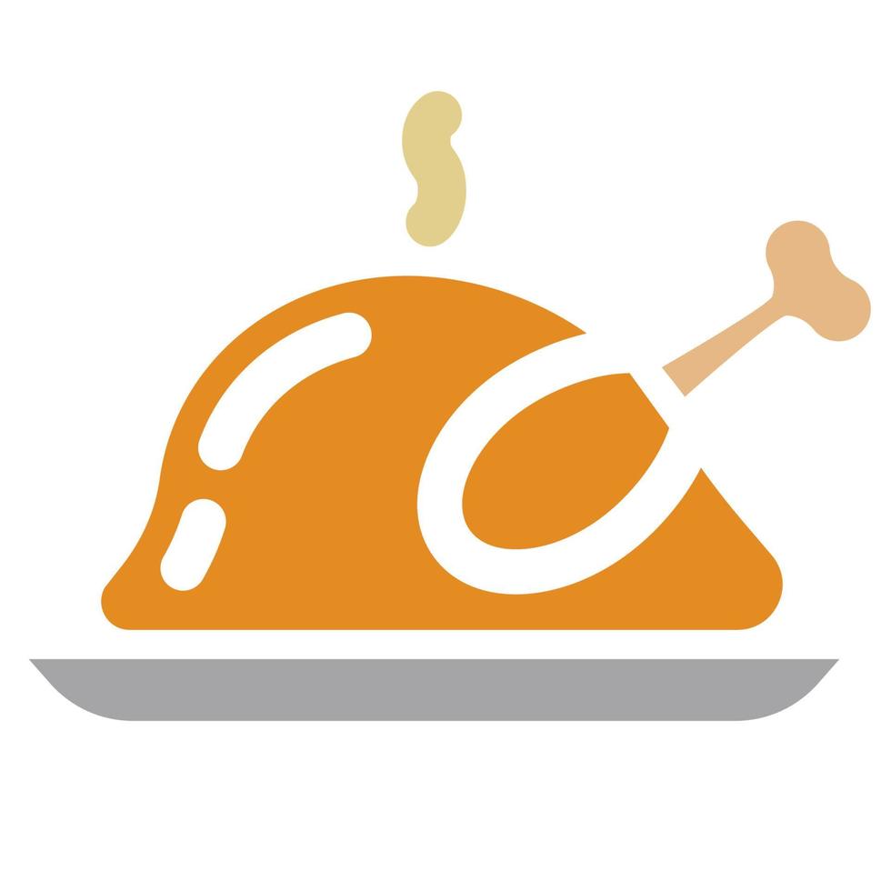 baked chicken icon vector