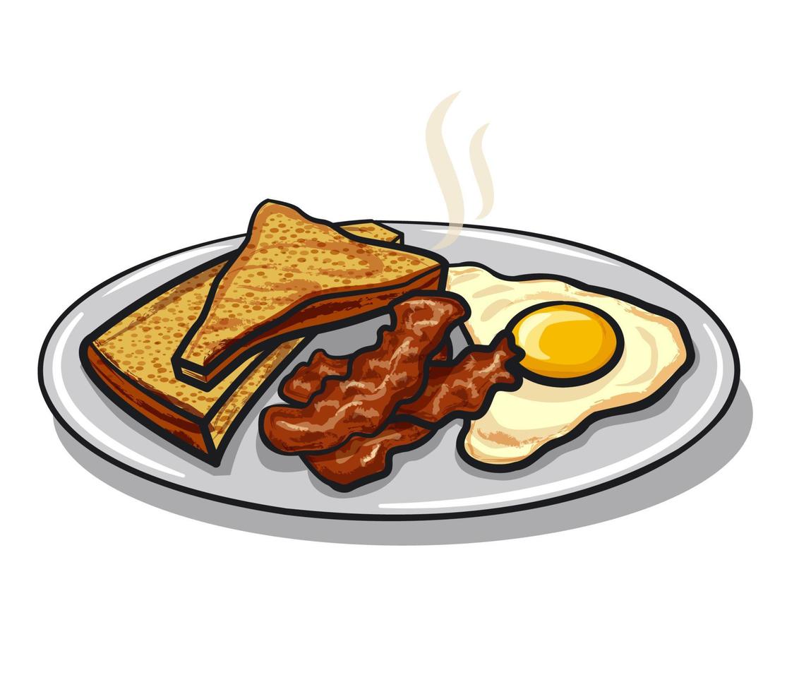 english breakfast illustrtion vector