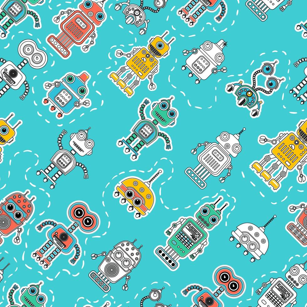 Robot Pattern Vector Art, Icons, and Graphics for Free Download
