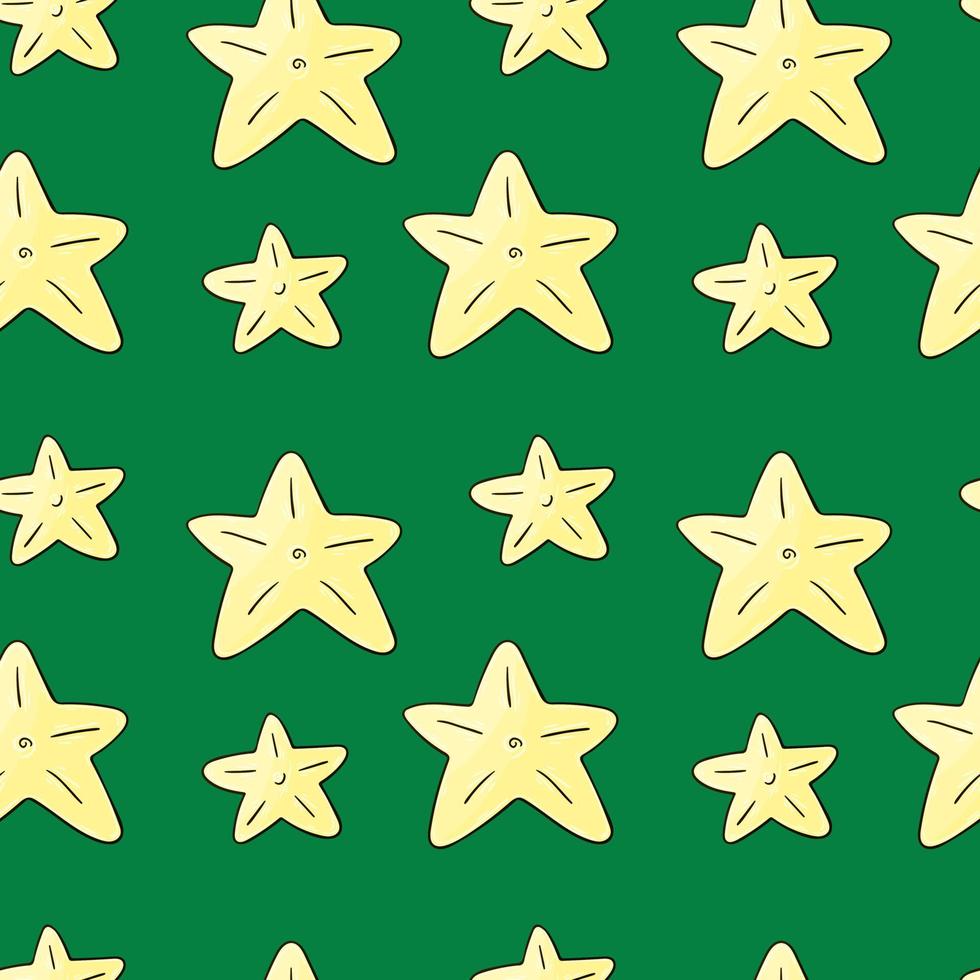 Seamless vector pattern with stars. Pattern in hand draw style
