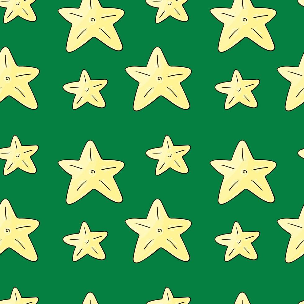 patrón de vector transparente con estrellas. patrón en estilo de dibujo a mano