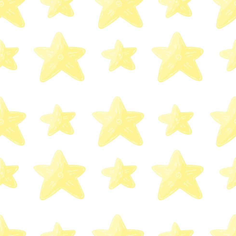 Seamless vector pattern with stars. Pattern in hand draw style
