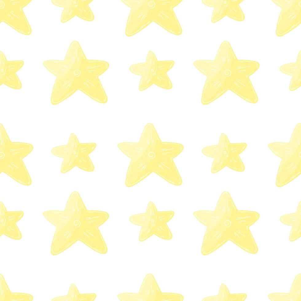 patrón de vector transparente con estrellas. patrón en estilo de dibujo a mano