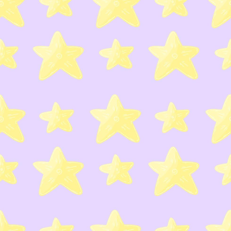 Seamless vector pattern with stars. Pattern in hand draw style
