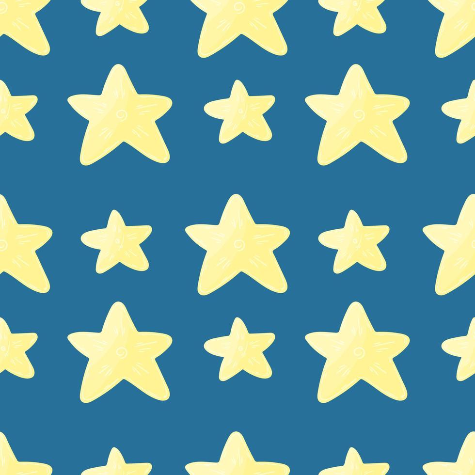 Seamless vector pattern with stars. Pattern in hand draw style