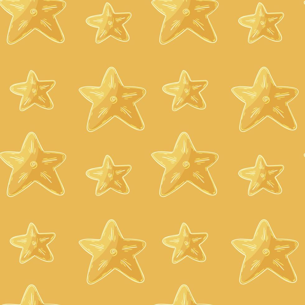 Seamless vector pattern with stars. Pattern in hand draw style
