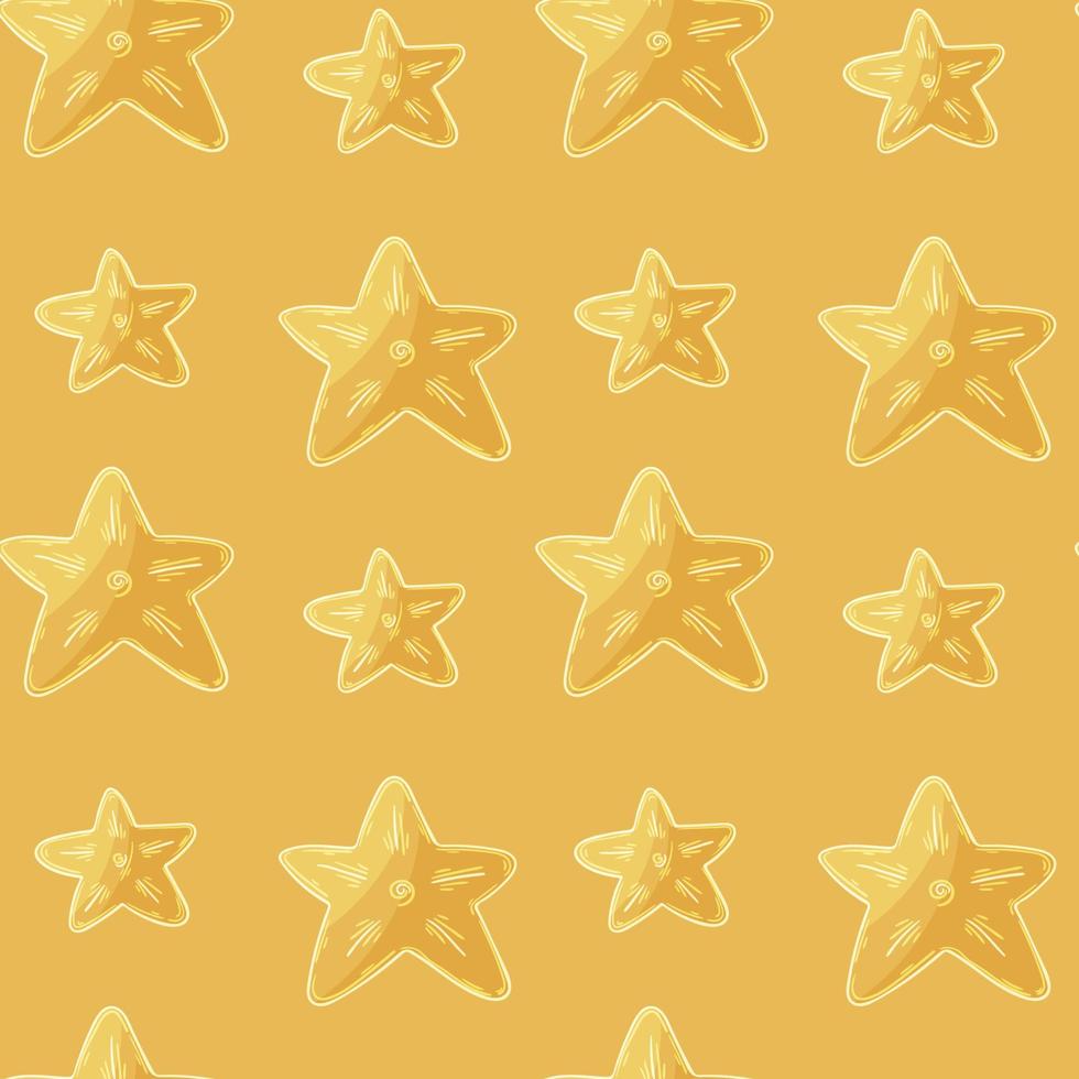 patrón de vector transparente con estrellas. patrón en estilo de dibujo a mano