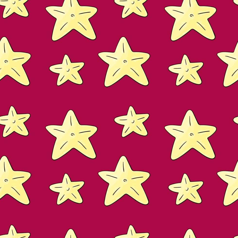 Seamless vector pattern with stars. Pattern in hand draw style