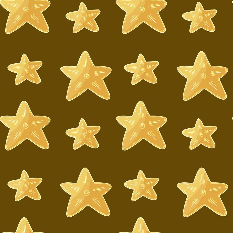 Seamless vector pattern with stars. Pattern in hand draw style