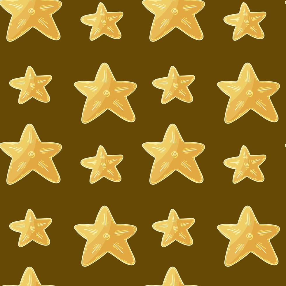 patrón de vector transparente con estrellas. patrón en estilo de dibujo a mano