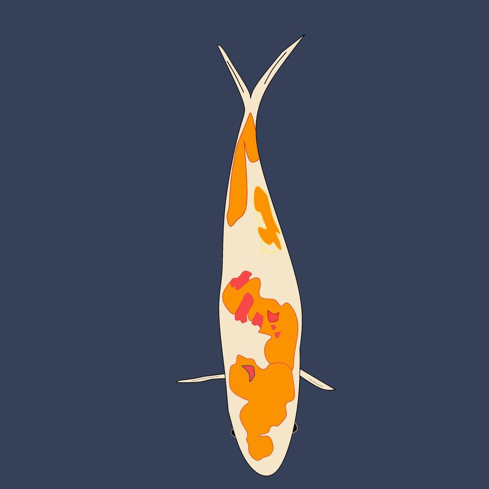 Ilustración de vector de peces koi de coloridos peces de colores japoneses en Asia