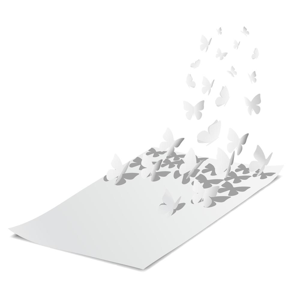 Paper cut butterflies vector