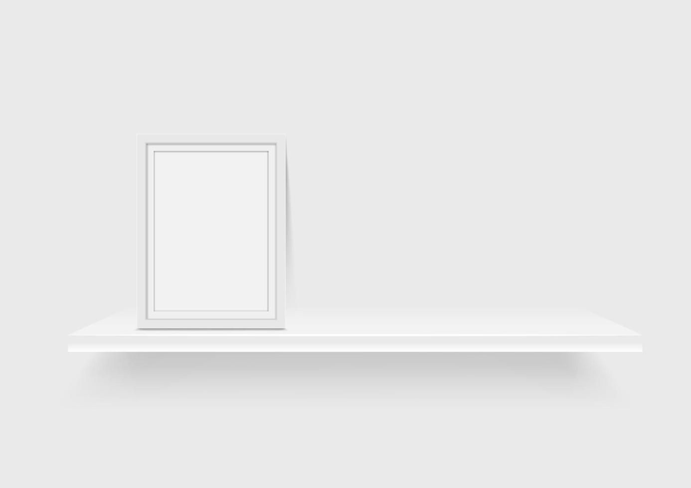 picture frame and white shelf vector