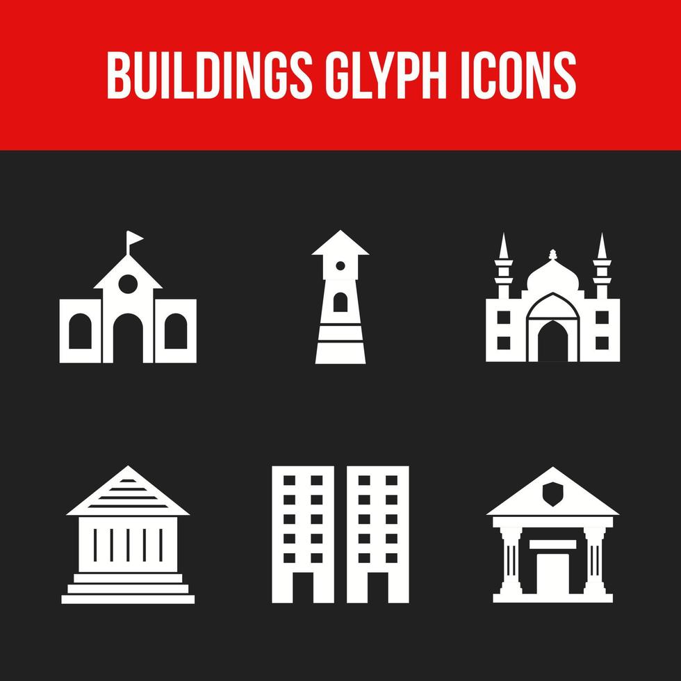 Unique Building and landmarks vector icon set