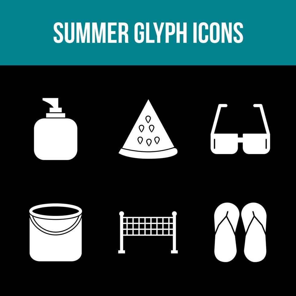 Unique Summer Glyph Vector Icon Set