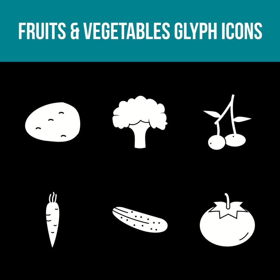 Unique Fruits and Vegetable Vector Icon Set