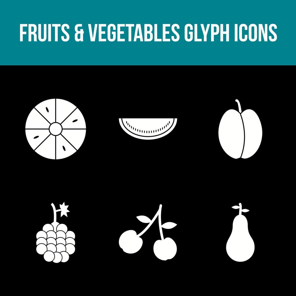 Unique Fruits and Vegetable Vector Icon Set