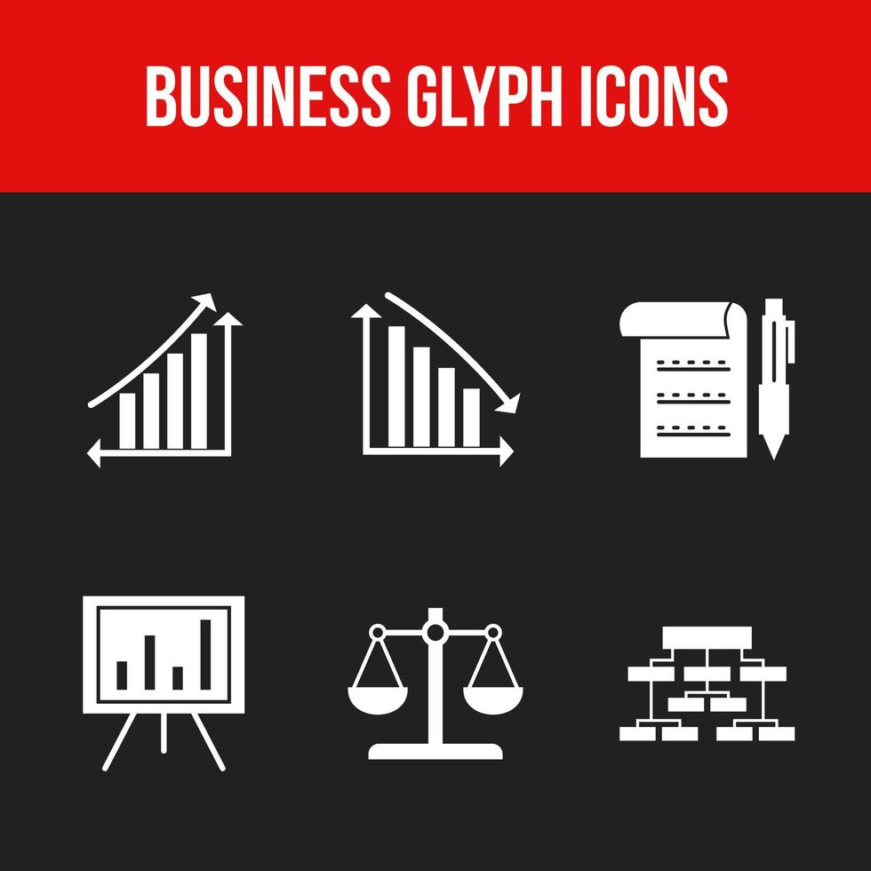 Beautiful 6 icons pack of business vector icons