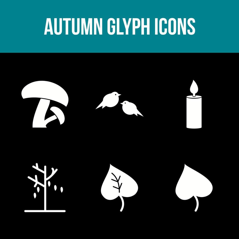 conjunto de iconos de vector de otoño único