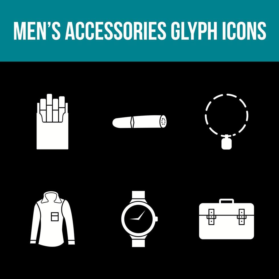 Men's Accessories Vector Icon Set