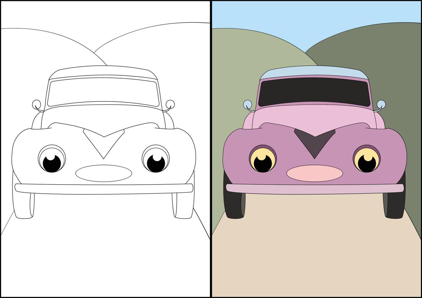 simple vehicle coloring pages for kids, kids coloring pages. vector