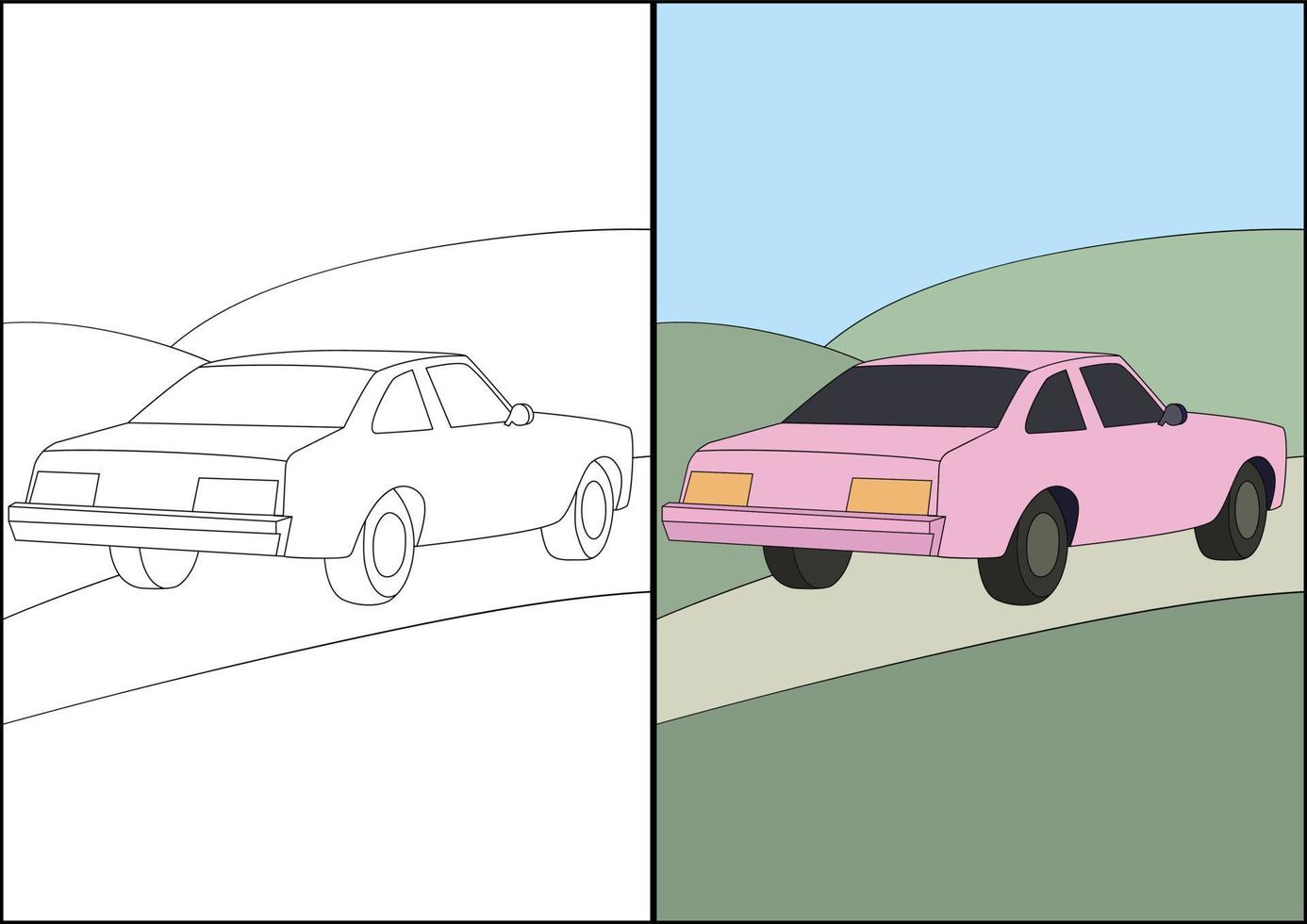 simple vehicle coloring pages for kids, kids coloring pages. vector