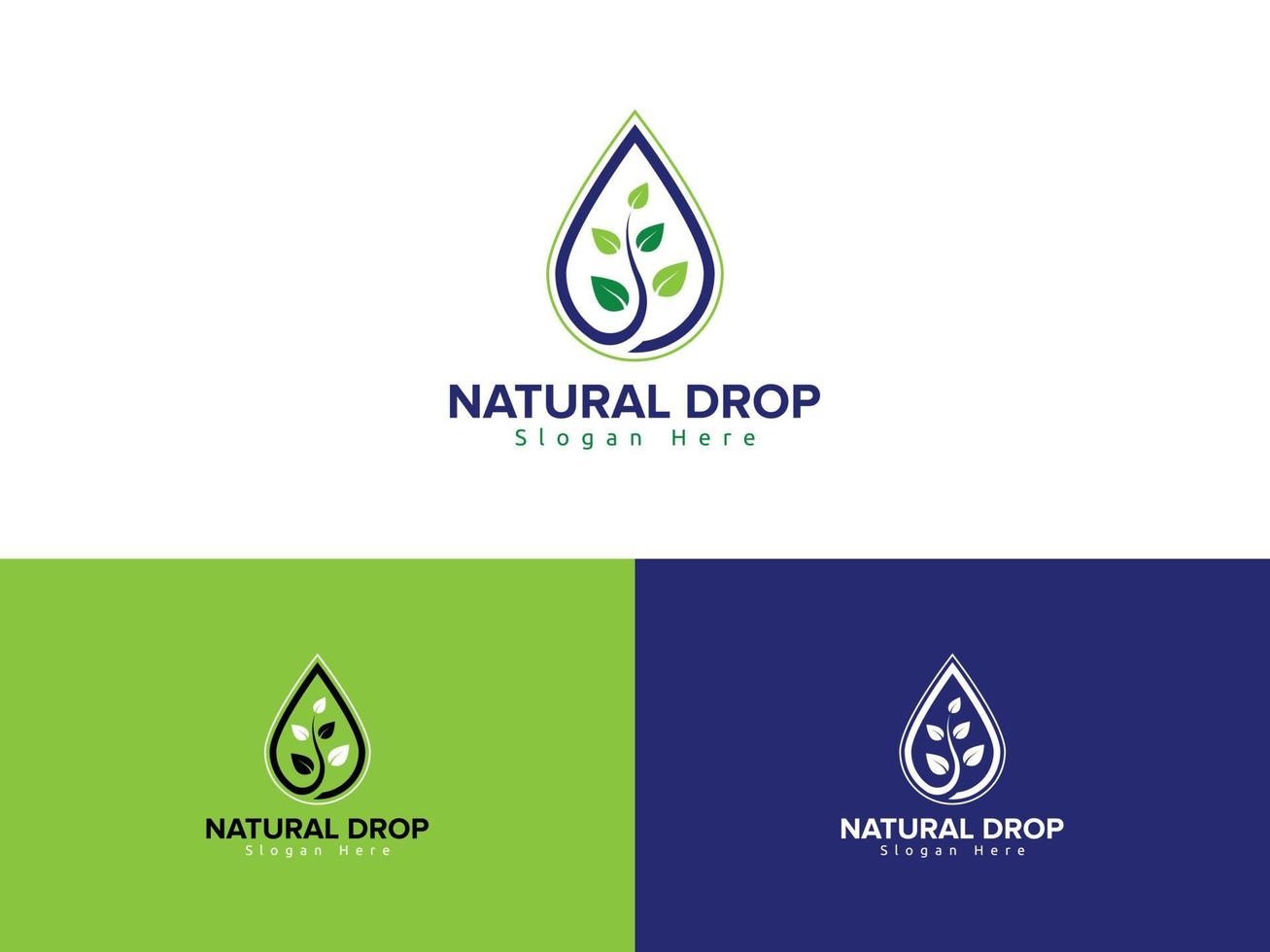 plantilla de vector de logotipo de gota natural