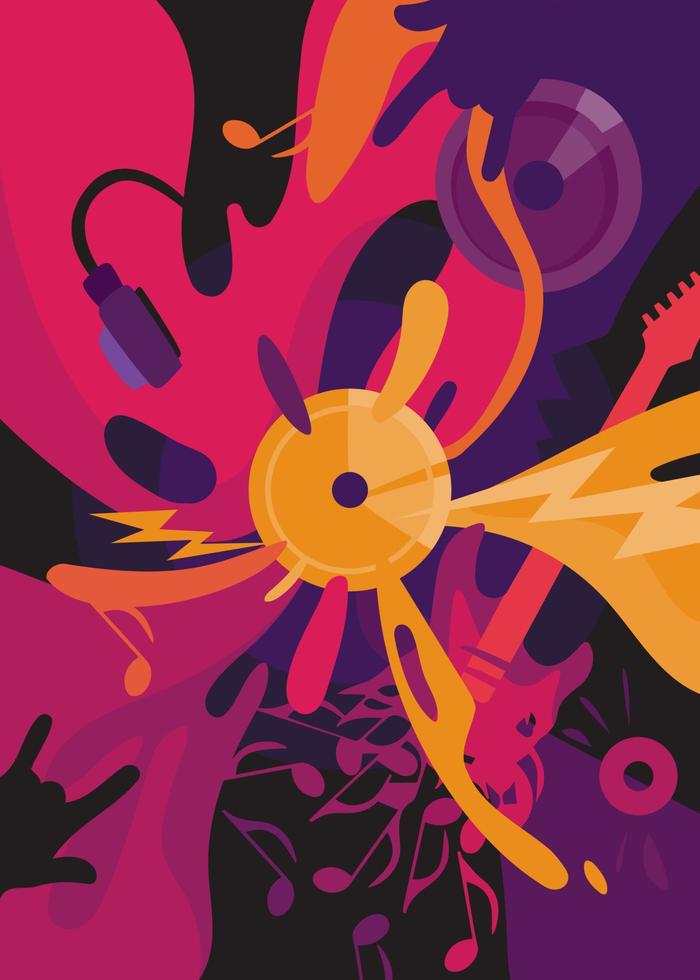 Rock music poster. Placard design in abstract style. vector