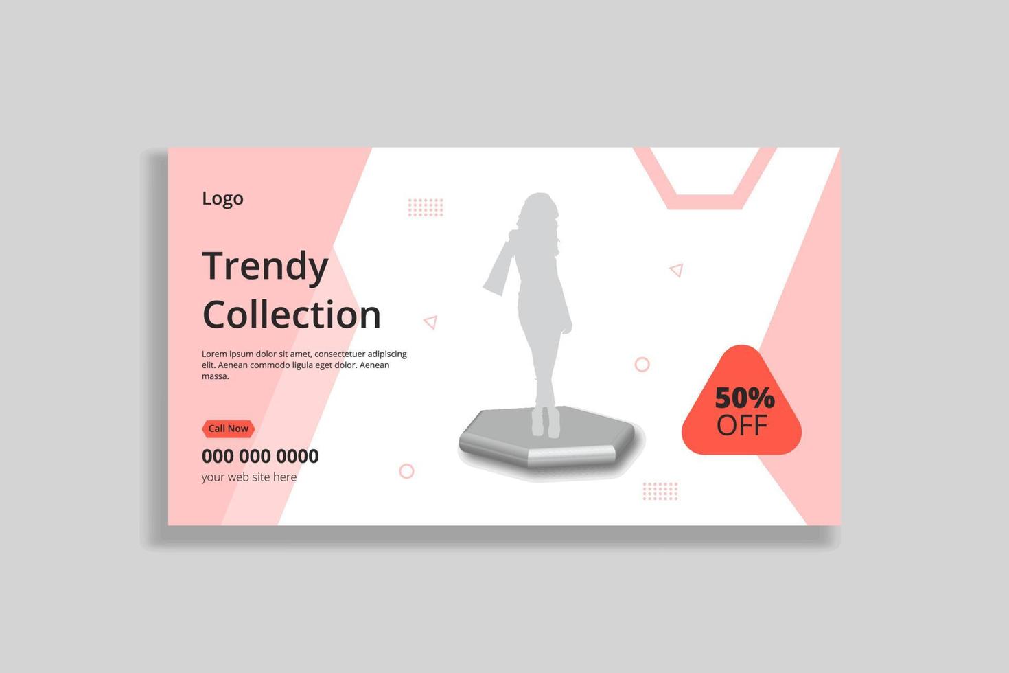 Fashion Store Web Banner Template vector