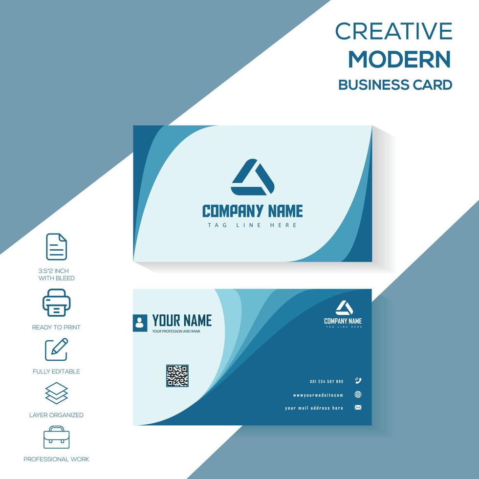 Creative, Unique, Blue, Corporate Business Card vector