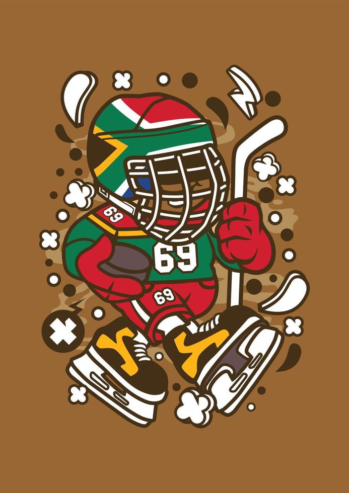 African Hockey Kid vector