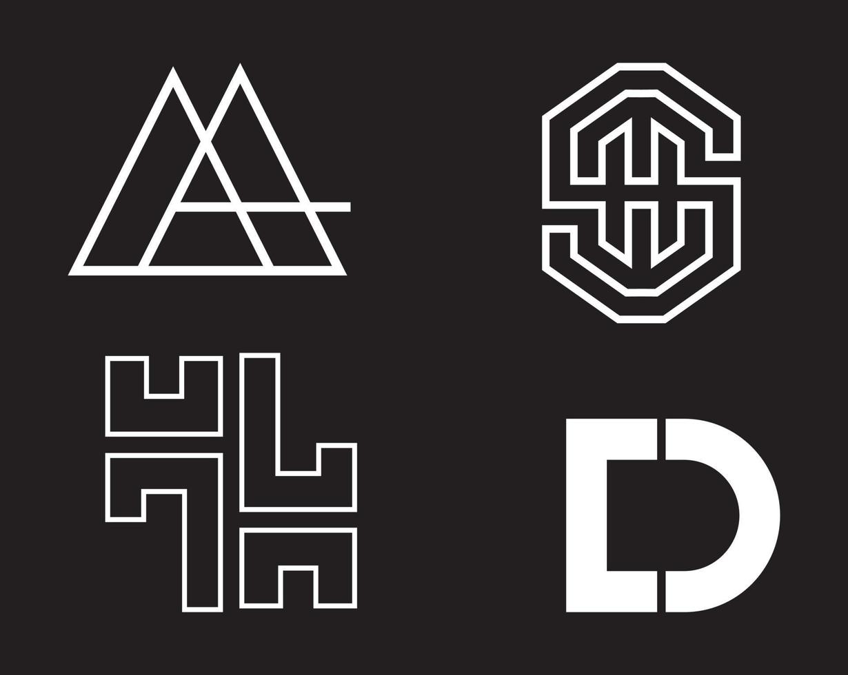 black and white logo pack vector