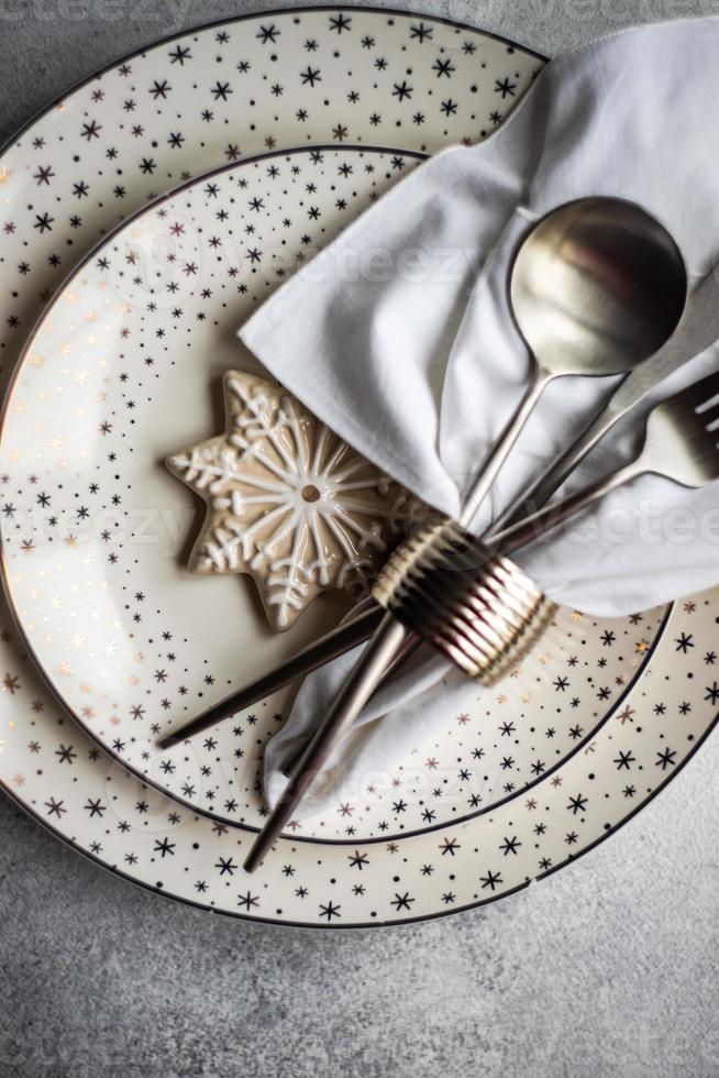 mesa de cena de navidad foto