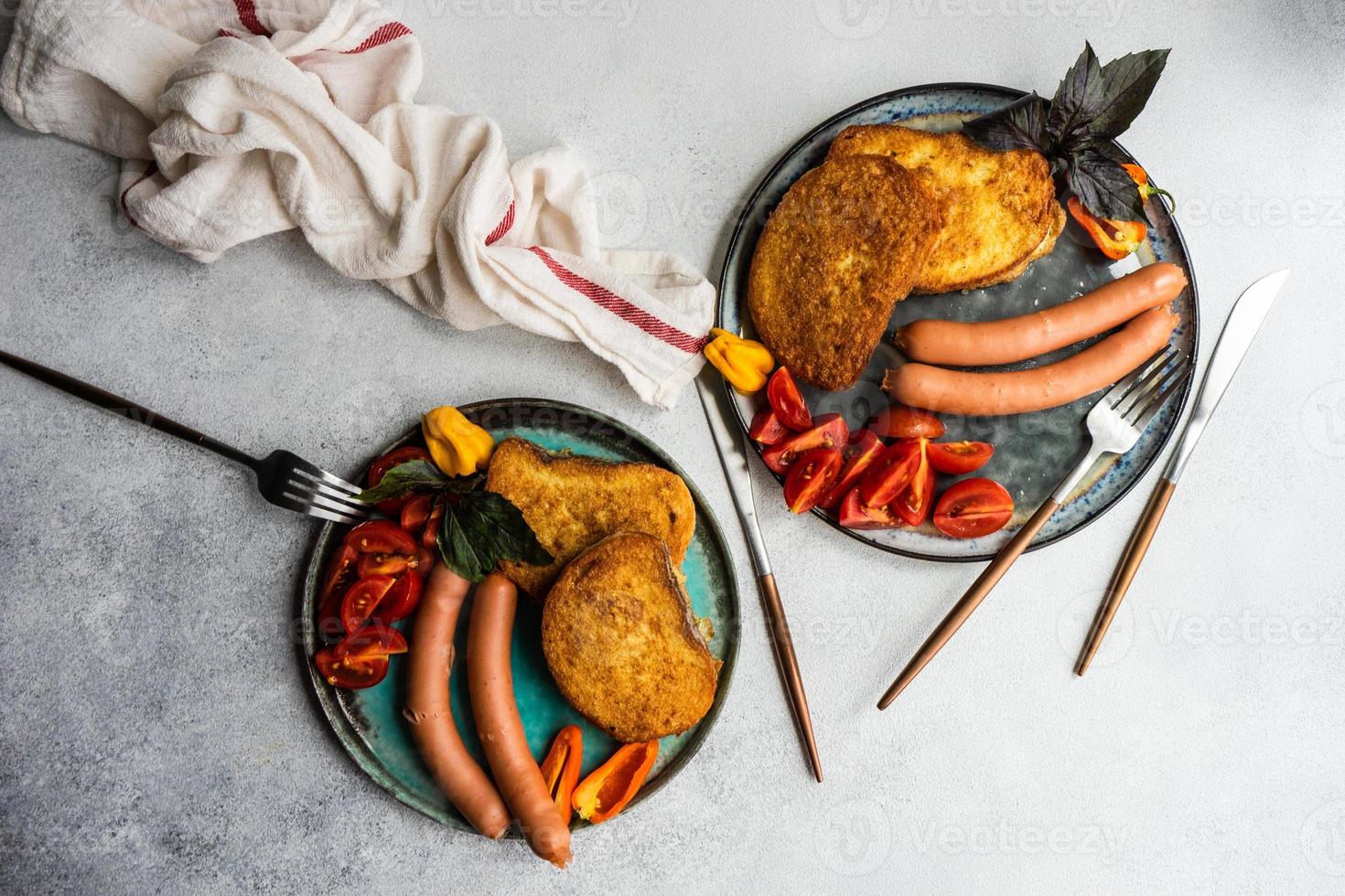 Dinner set served on a plate photo