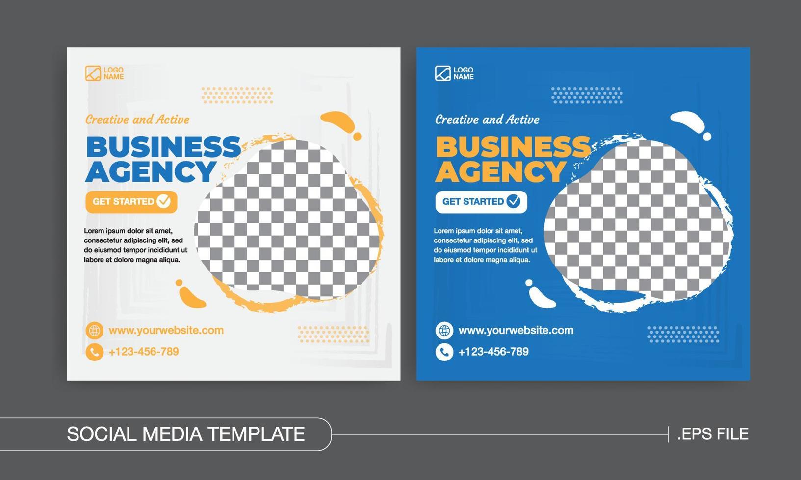 Business agency template for social media promotion Premium Vector