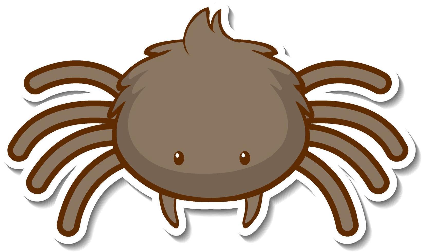 Cute spider sticker on white background vector