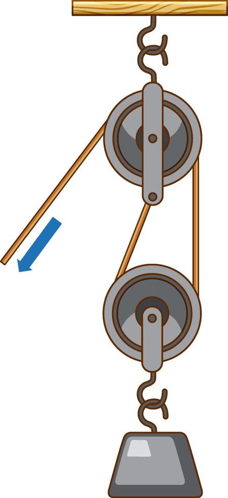 Science experiment on force and motion with pulley vector