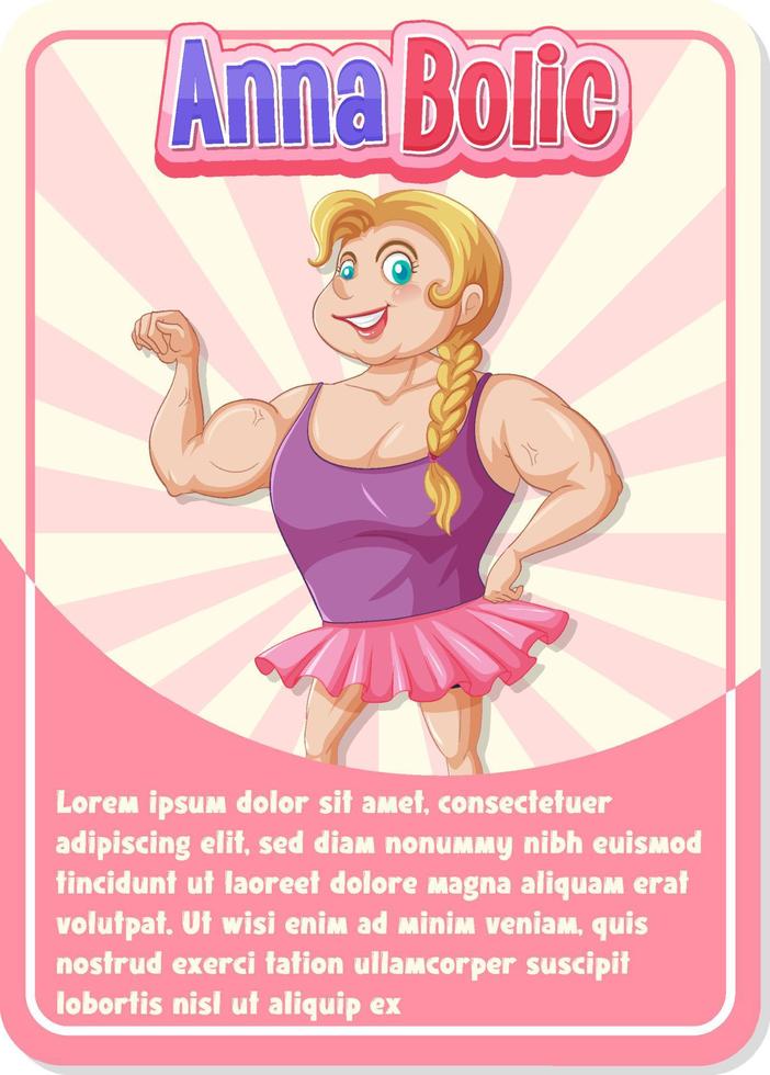 Character game card template with word Anna Bolic vector