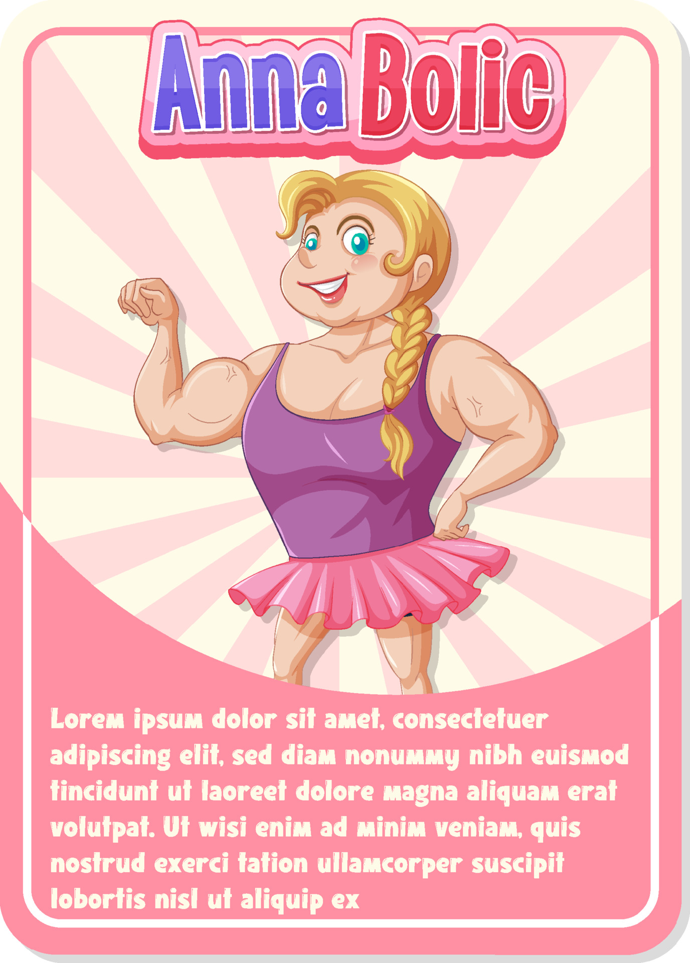 Character game card template with word Anna Bolic 22 Vector Inside Playing Card Template Word
