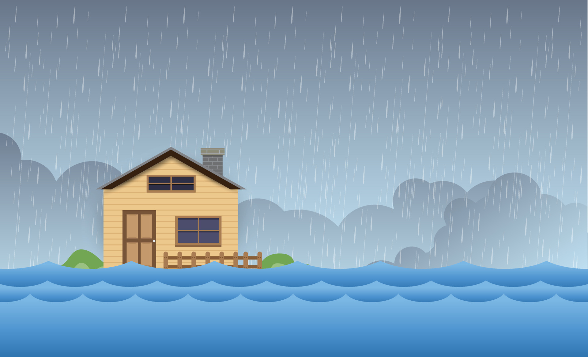 Flood natural disaster with house, heavy rain and storm , damage with home, clouds and rain, flooding water in city. 3583923 Vector Art at Vecteezy Flood natural disaster with house, heavy rain and storm , damage with home, clouds and rain, flooding water in city. 3583923 Vector Art at Vecteezy