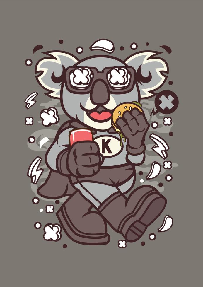 estilo vintage super koala vector