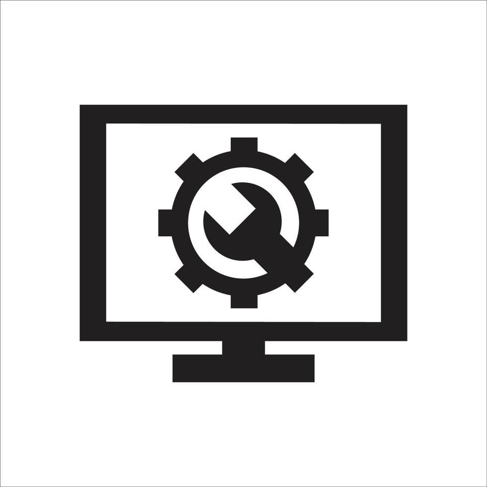 icono de diseño web y reparación de software vector