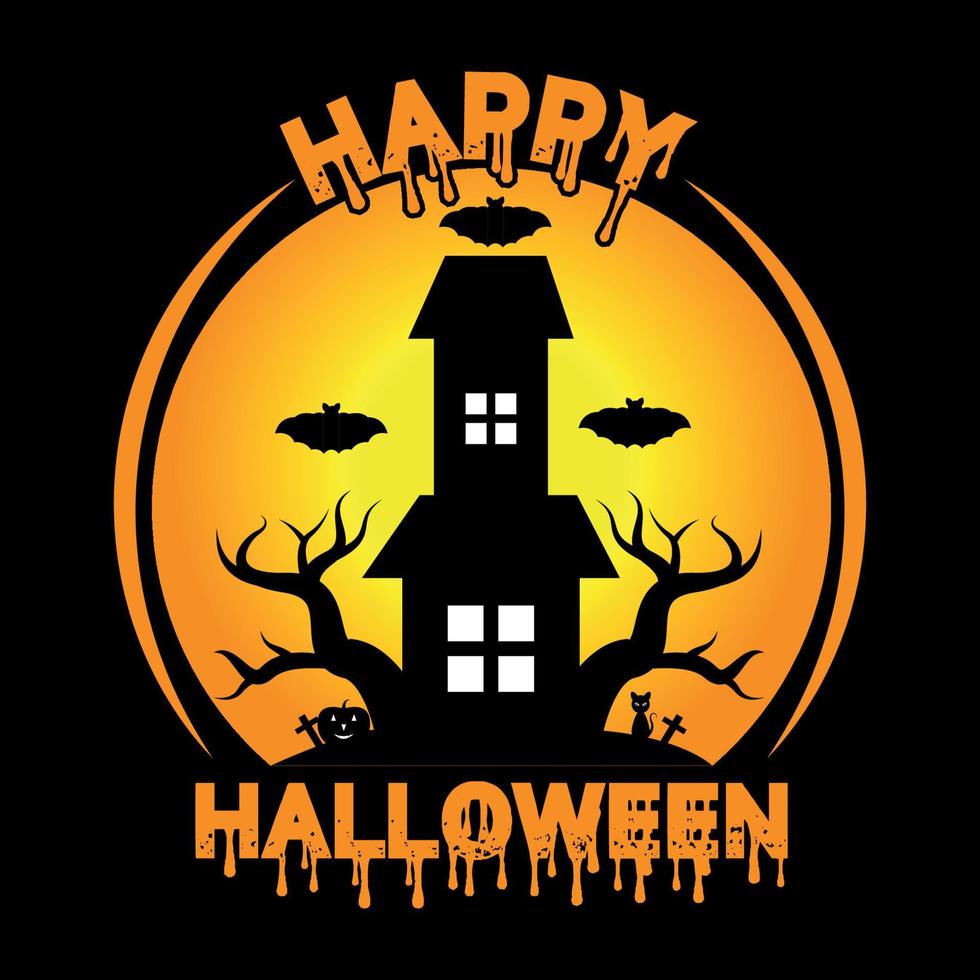 Happy halloween modern vintage vector image