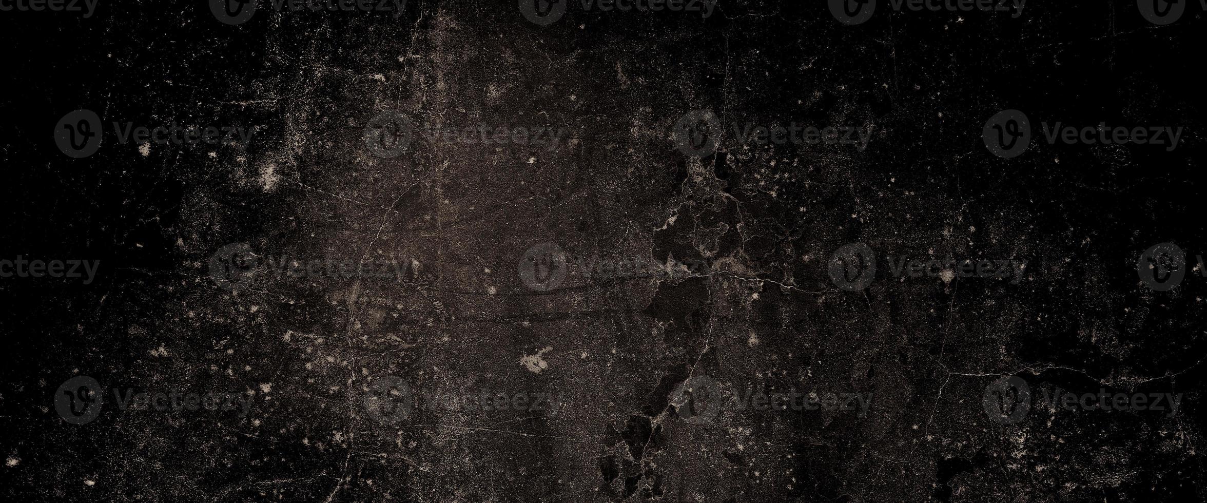 Scary dark walls, slightly light black concrete cement texture for background photo